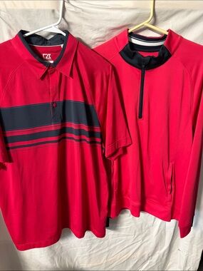 Cutter & Buck Red Polo with Navy Trim